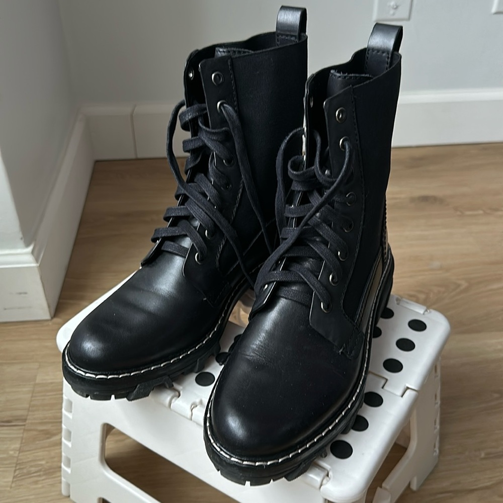 Rag & Bone Shiloh Lace-Up Leather Combat Boots